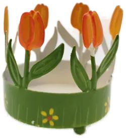 Blumiger Kerzenständer aus Metall - ca. 5cm hoch - Bild 1