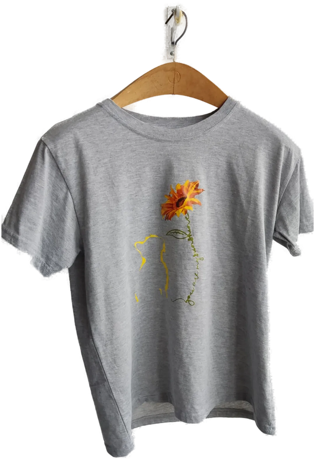 Damen T-Shirt mit Aufdruck, grau - Gr. XL - Bild 4