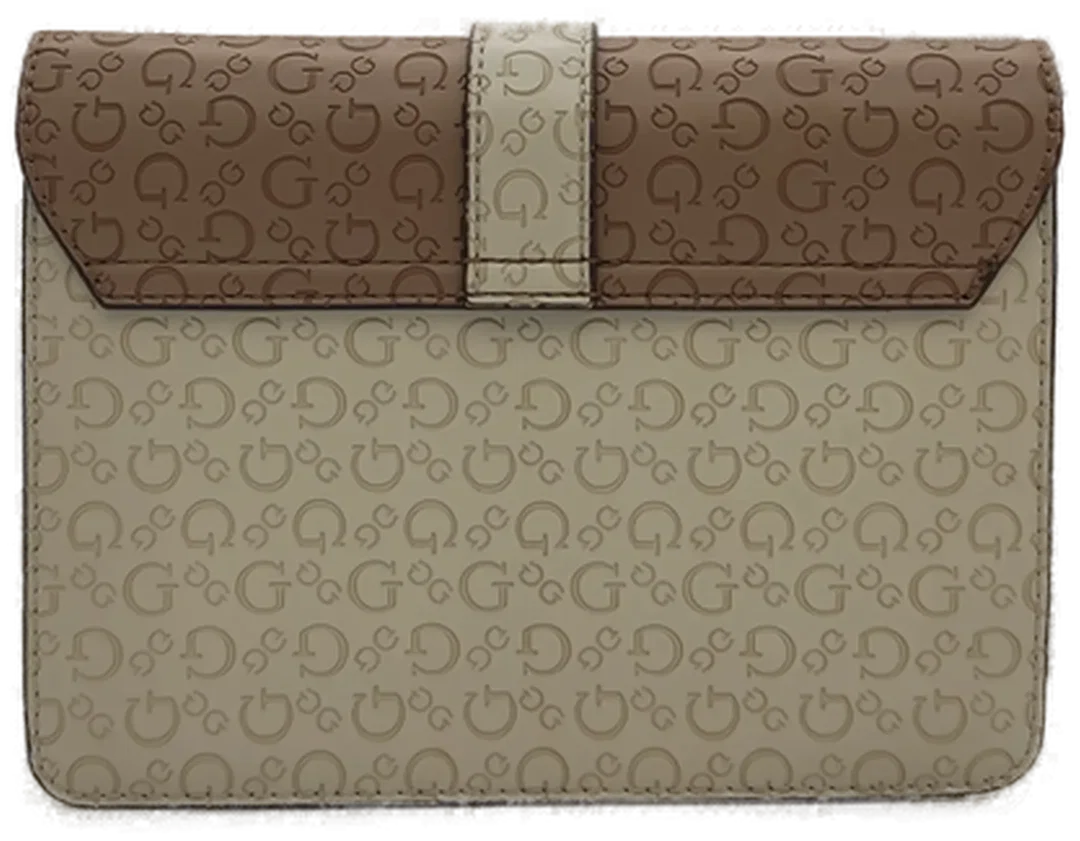  Guess Handtasche mit Logo-Muster in Braun-Beige – Bild 3