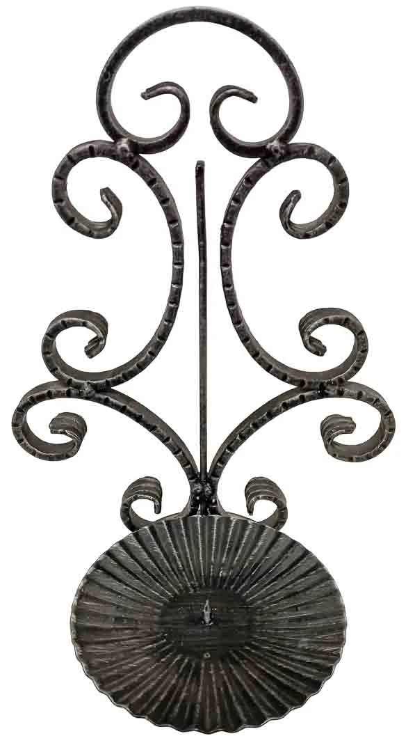 Rustikaler Kerzenhalter Schmiedeeisen Antik-Stil Schwarz ca. 30 cm - Bild 4