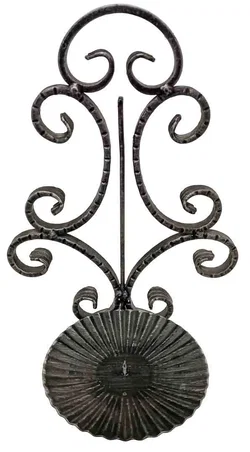 Rustikaler Kerzenhalter Schmiedeeisen Antik-Stil Schwarz ca. 30 cm - Bild 1