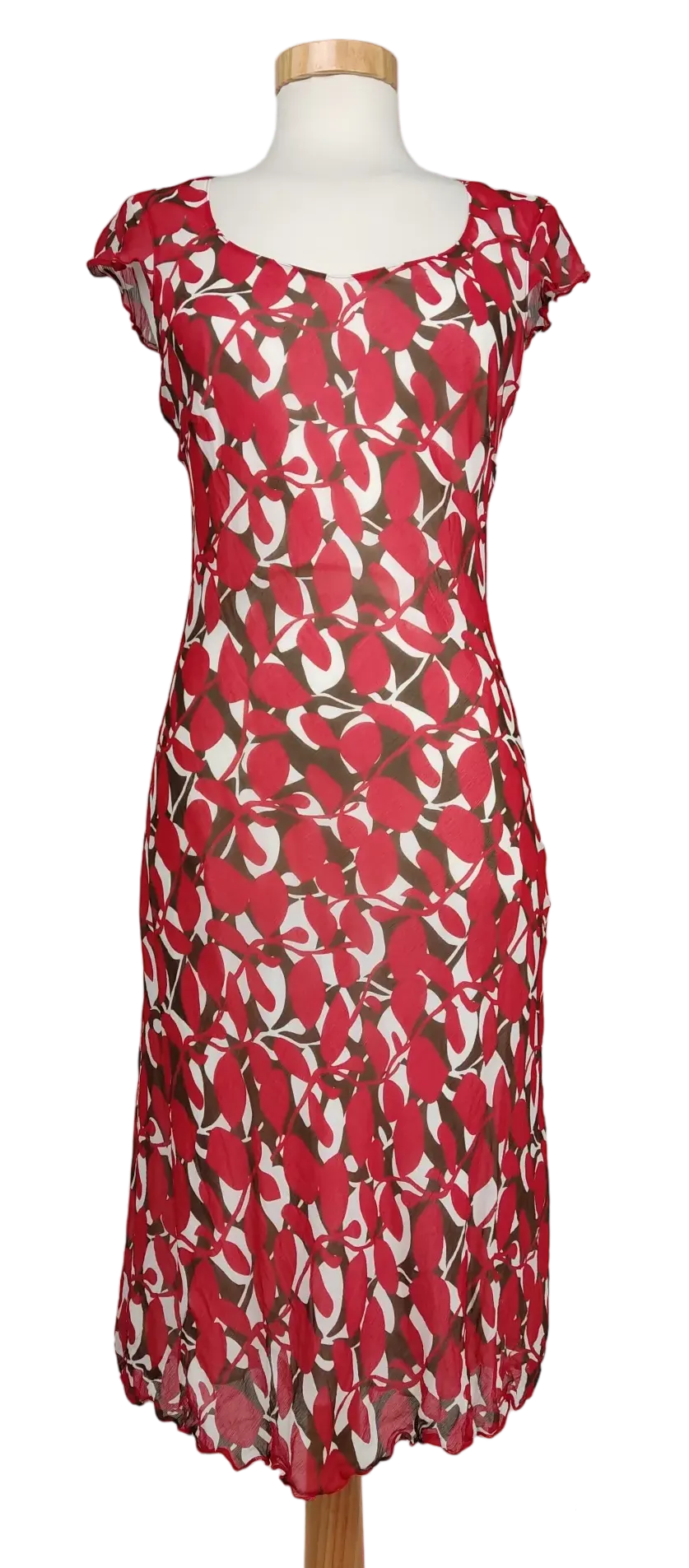 s.Oliver Damenkleid rot-weiß - Gr. S - Bild 1