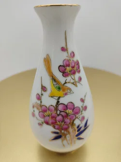 Kleine Chinesische Porzellanvase | Eleganter Goldrand