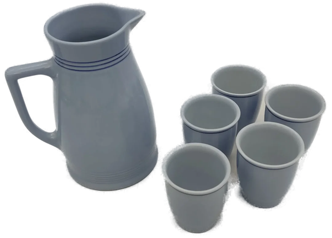 Lilienporzellan Most Krug und 5 Becher – Bild 4