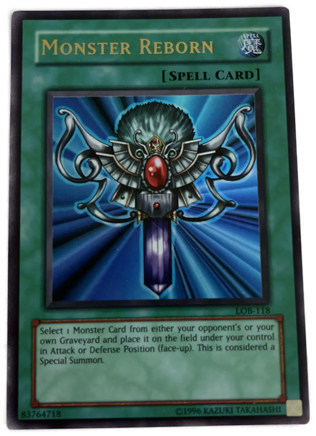Monster Reborn (YuGiOh Legend Of Blue Eyes White Dragon) sehr rare Karte #LOB-118 - Bild 1