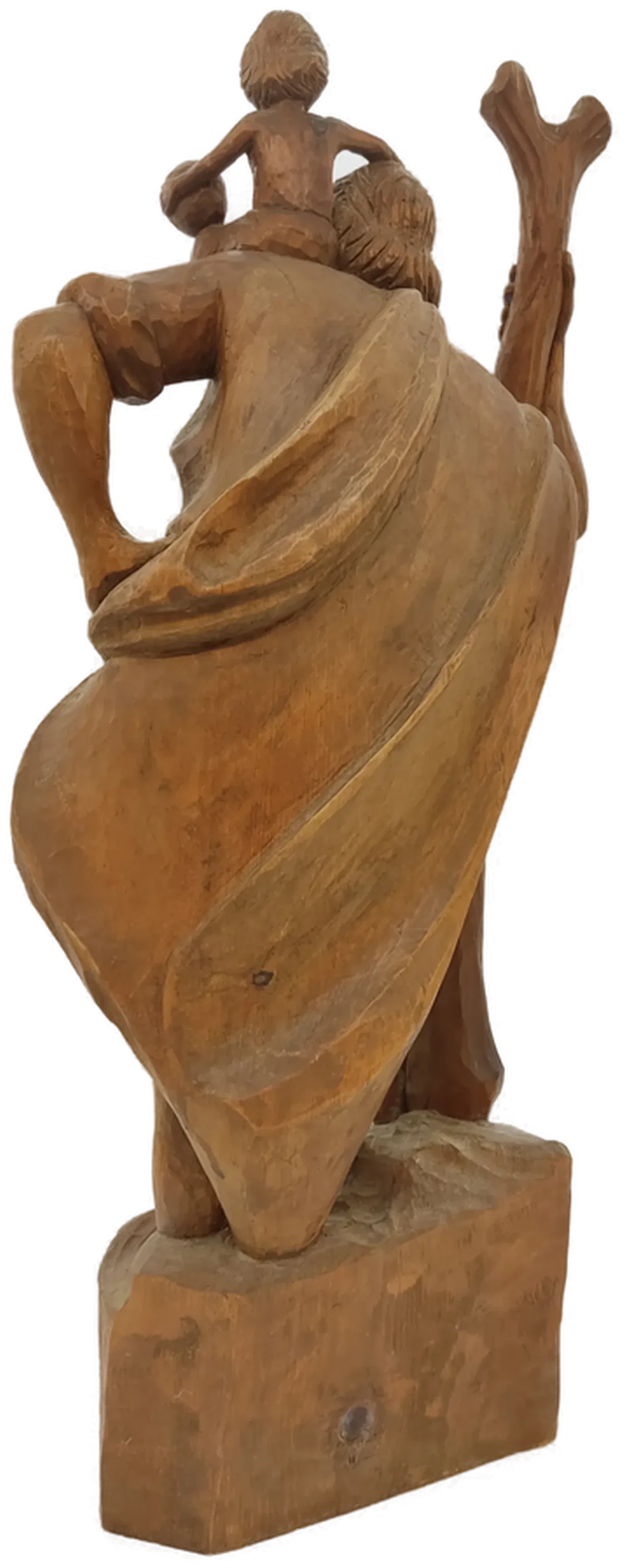 Holzskulptur Statue Figur "Heiliger Christophorus mit Kind" – Bild 4