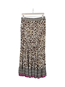 Zara Damen langer Rock, Animal Print, braun/pink - Gr. XL / 42 - Bild 2
