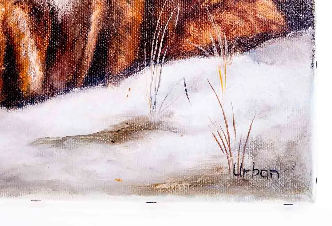 Bild Urban "Fuchs im Schnee" auf Leinwand, signiert  – Bild 2