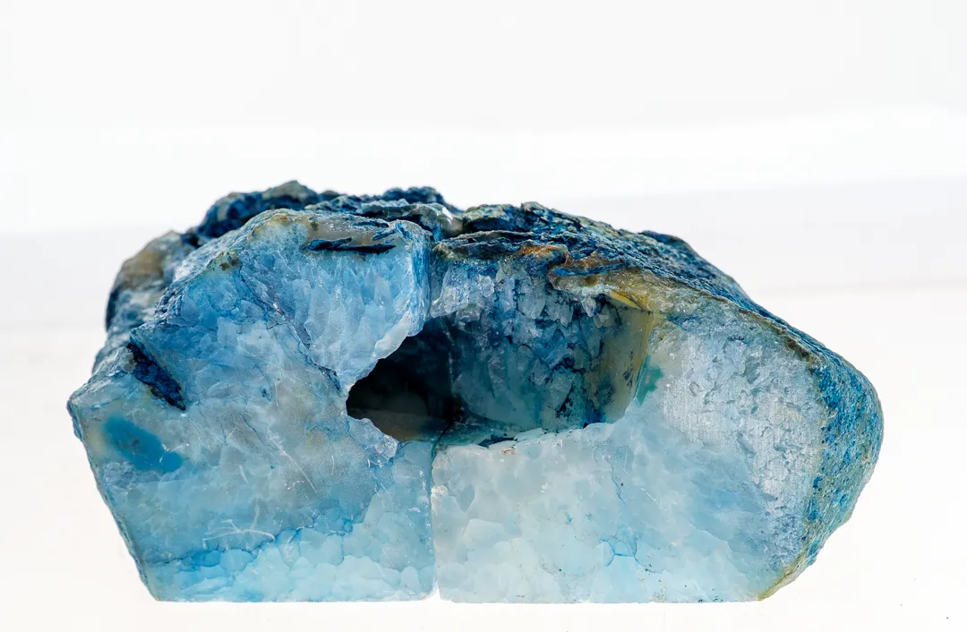 Edle Achat-Geode Buchstützen in Tiefblau – Naturkunst für Ihr Zuhause – Bild 6
