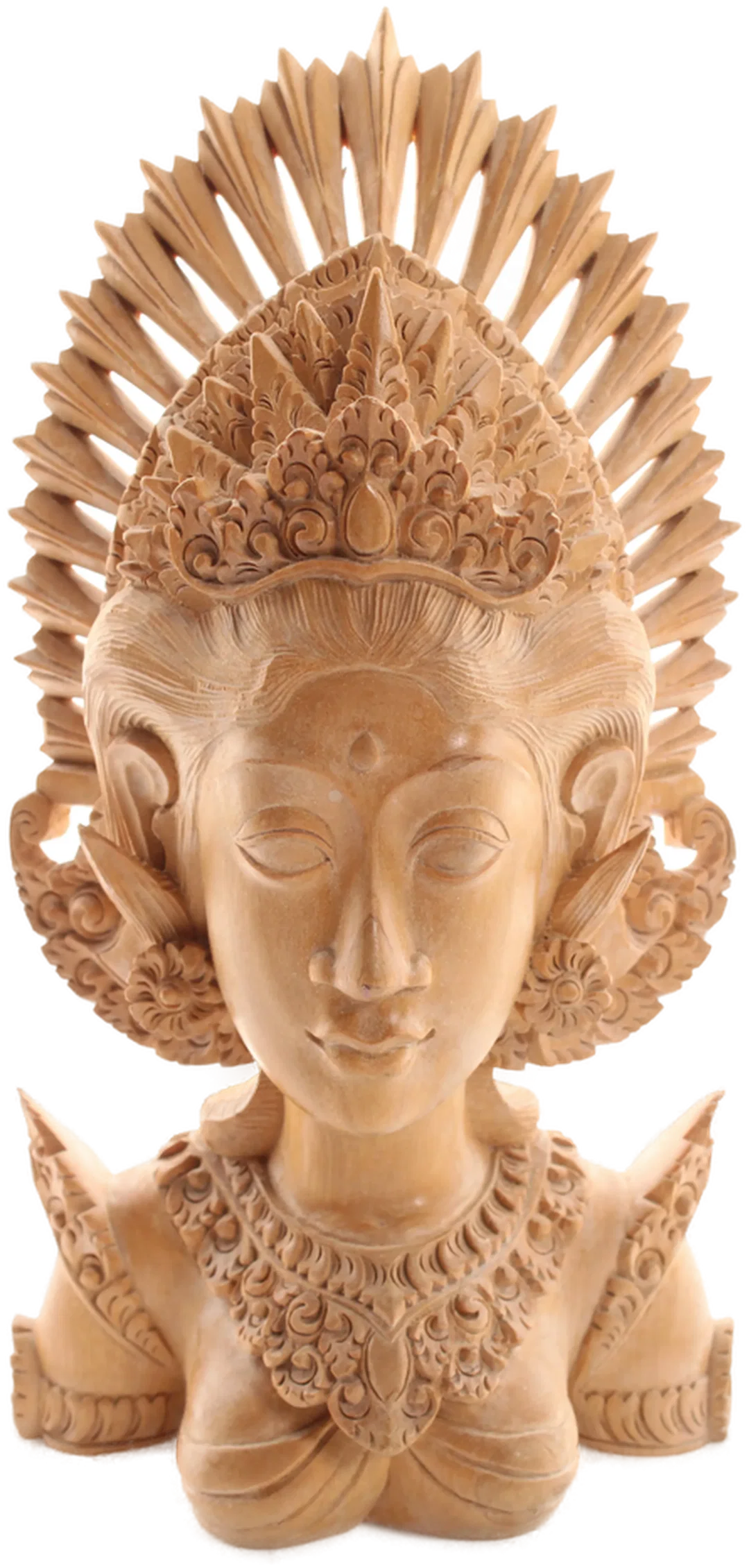 Indonesische Göttin – handgeschnitzte Holzskulptur – ca. 26 cm – Bali Stil - Bild 4