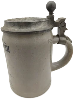 Bierkrug Spaten-Bräu München Steinzeug, Geprägter Zinndeckel 0,5 L | Sammlerstück - Bild 9