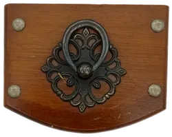 Vintage Untersetzer-Set aus Holz mit Halter • 6 Stück • Orientalisches Design • mit Kork-Inlay - Bild 3