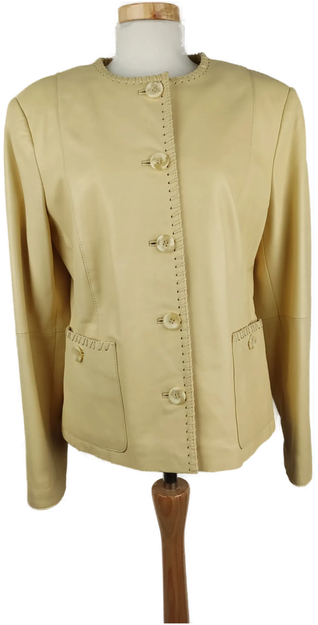 Gnädig Wien Vintage Damen-Lederjacke Vanille - L/40 - Bild 4