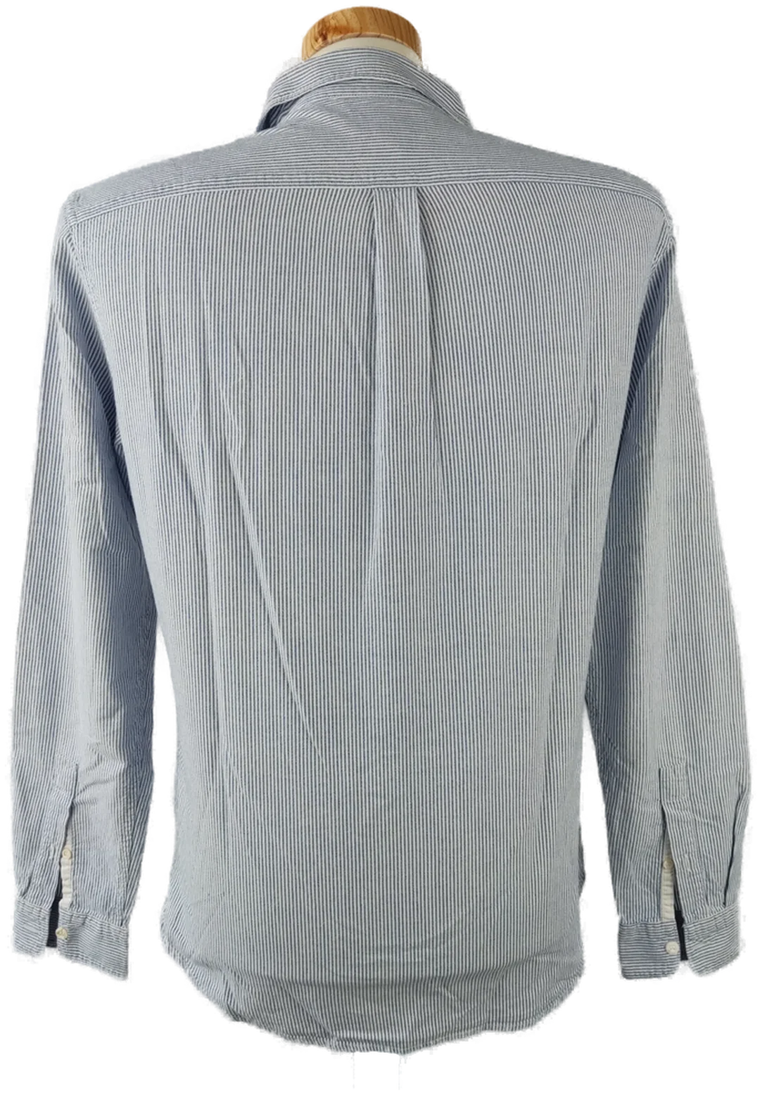 Pull & Bear Herren Langarm Hemd, blau-weiß gestreift - Gr. M – Bild 2