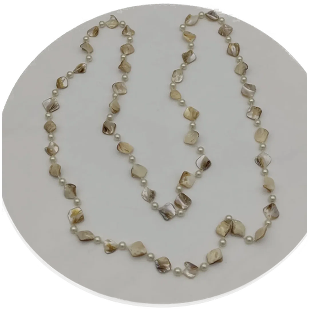 Handgeknüpfte Muschel-Perlenkette  – Bild 3