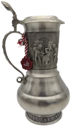 Zinnset echte Handarbeit originalverpackt 1 Krug, 6 Becher - Bild 6