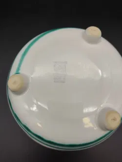 Gmundner Keramik Teelichthalter mit Herzmuster grüngeflammt - Bild 4