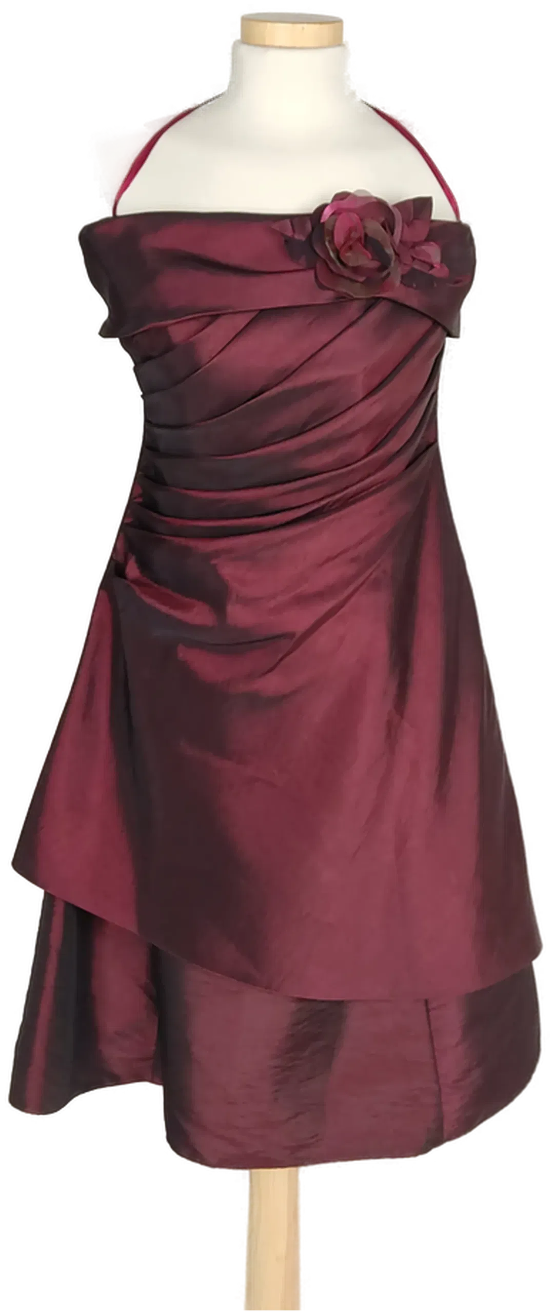  Julia Damenkleid rot mit Blumenapplikation - L/40 - Bild 3