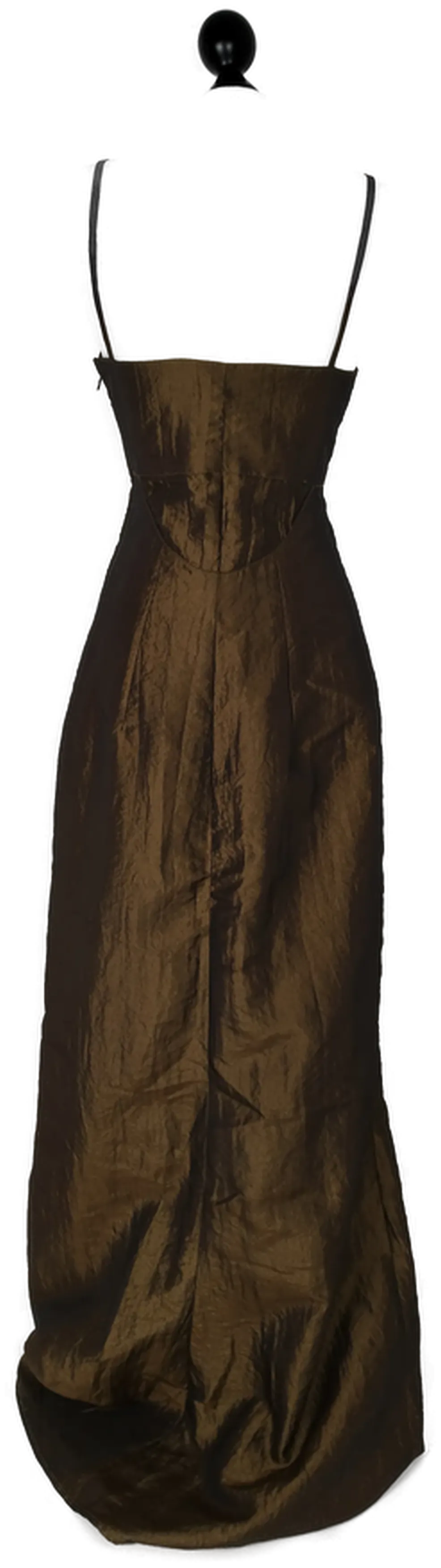 Abendkleid mit Stola -changierend braun/olive – Bild 4