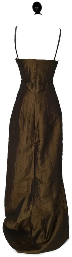 Abendkleid mit Stola -changierend braun/olive - Bild 4