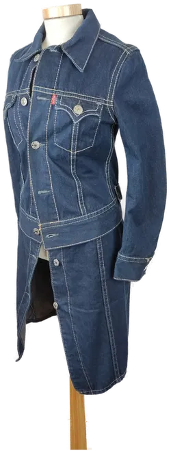 Levi's Type1 Jeanskleid Ärmellos mit passender Denim Truckerjacke dunkelblau - XS/34 - Bild 4