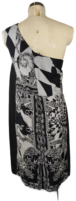 Versace Midikleid Asymmetrisch Seide One-Shoulder | Party-Ikone - Bild 2