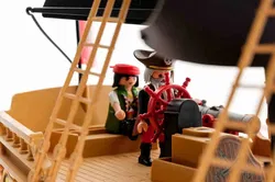 Playmobil Piratenschiff Nr. 6678 | mit Floß | 9 Figuren | 3 Kanonen | Ankerfunktion - Bild 5