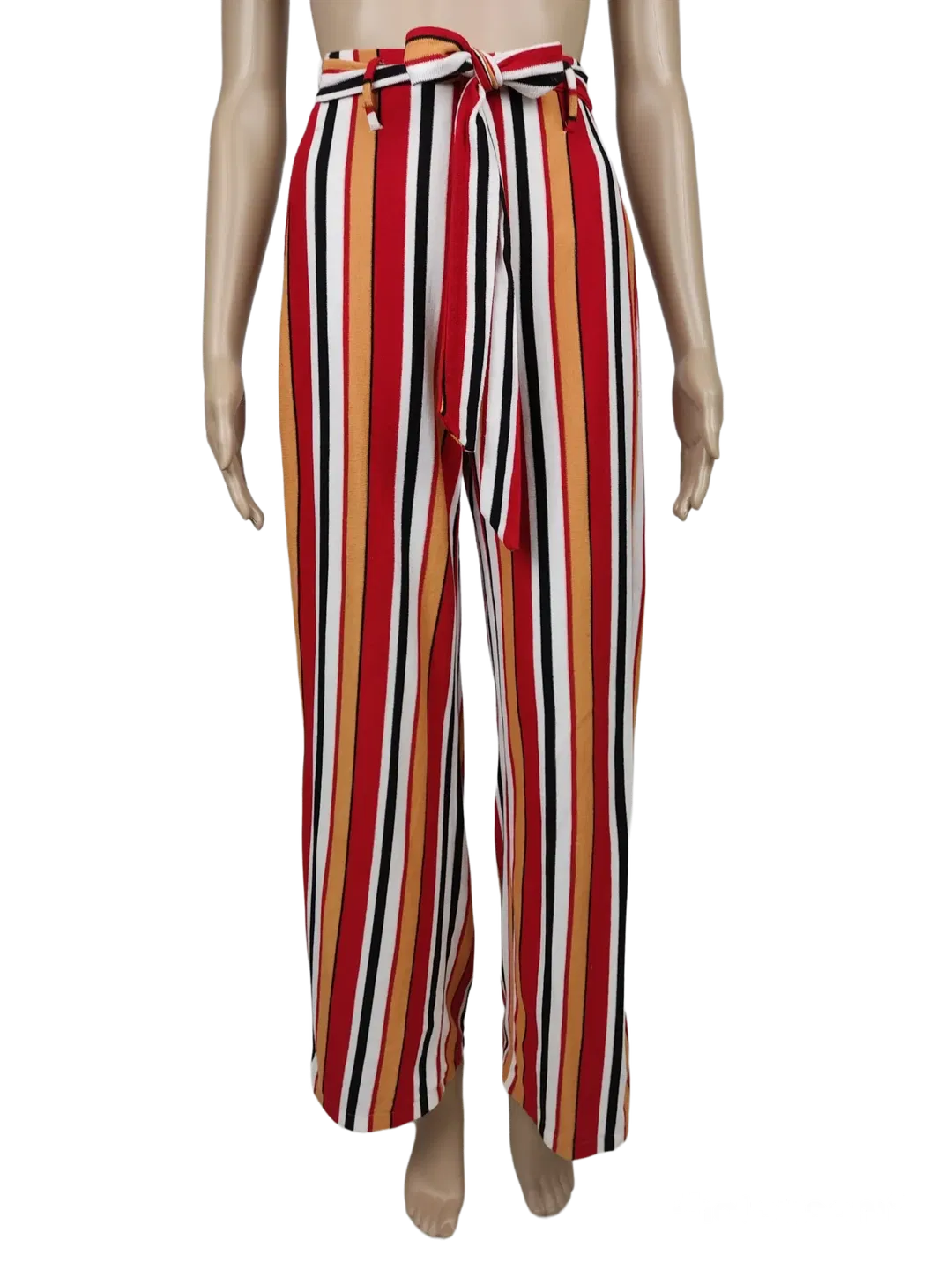 Bershka Damen Strick Hose, rot/braun - Gr. XS - Bild 1