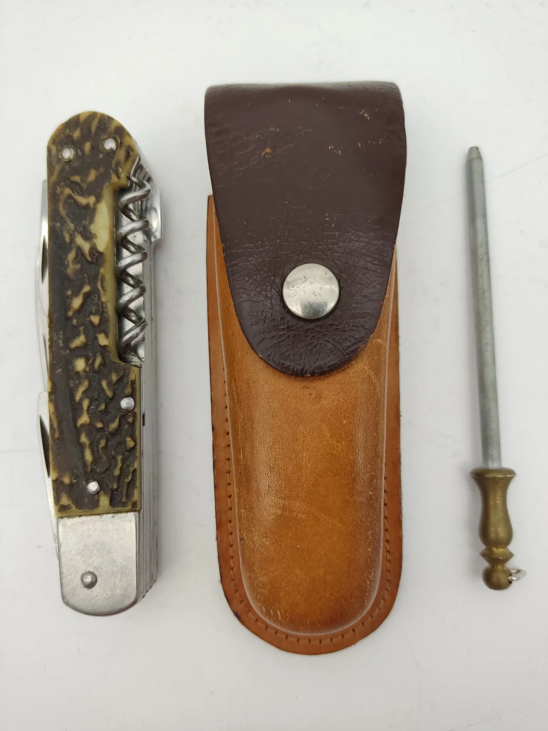 Mikov Fixir Jagdtaschenmesser mit Lederscheide | Tschechoslowakischer Schatz – Bild 3