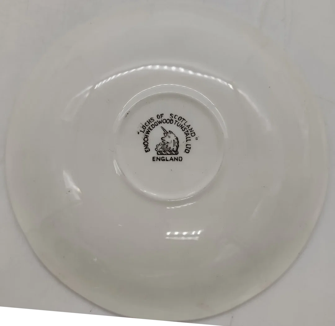 Enoch Wedgwood Tunstall Ltd Suppentasse mit Unterteller Desgin "Lochs of Scotland" – Bild 6