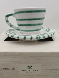 Gmundner Keramik Espresso-Set Grün Geflammt | Geschenkbox - Bild 6