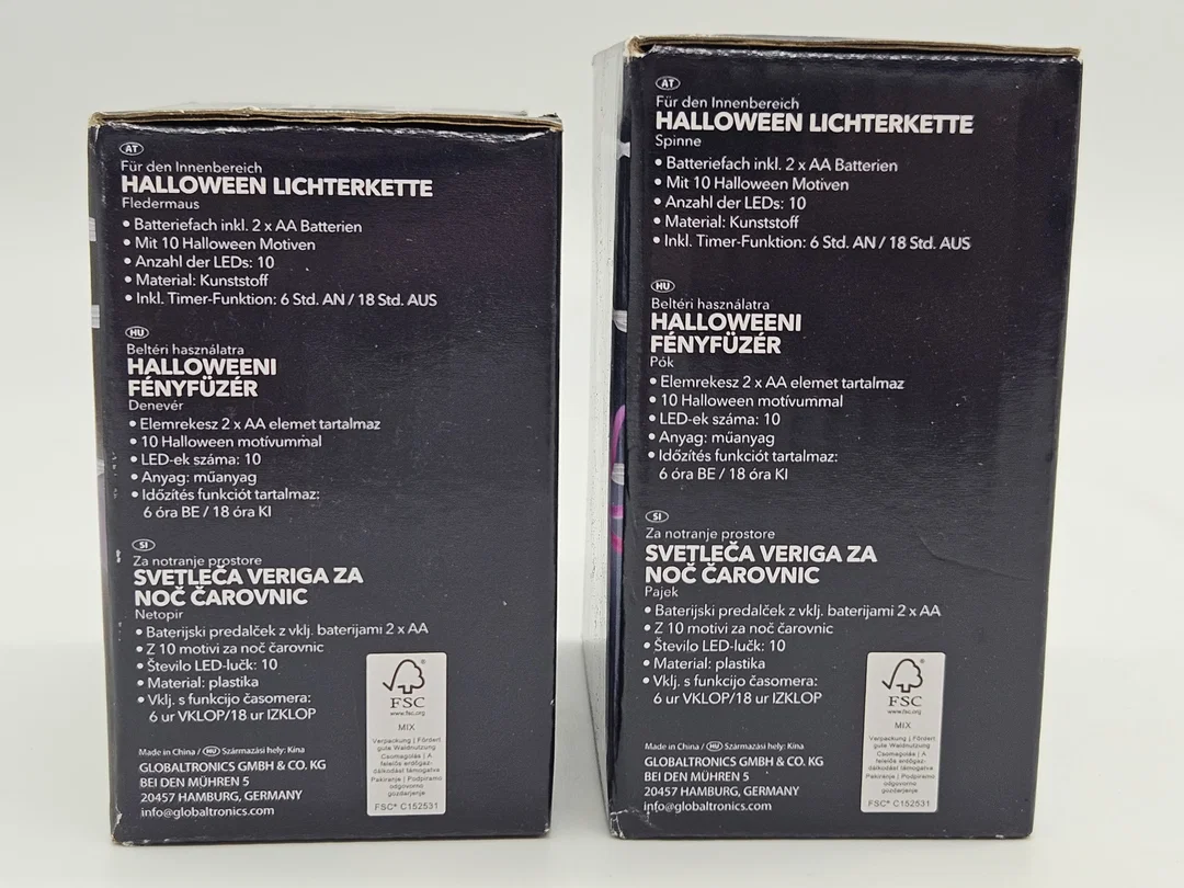 LED-Dekolichterketten für Halloween Set #4 (Geister, Fledermäuse, Kürbisse und Spinnen) – Bild 13