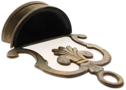 Antikes Weihwasserbecken aus Messing – Wandmontage - Bild 3