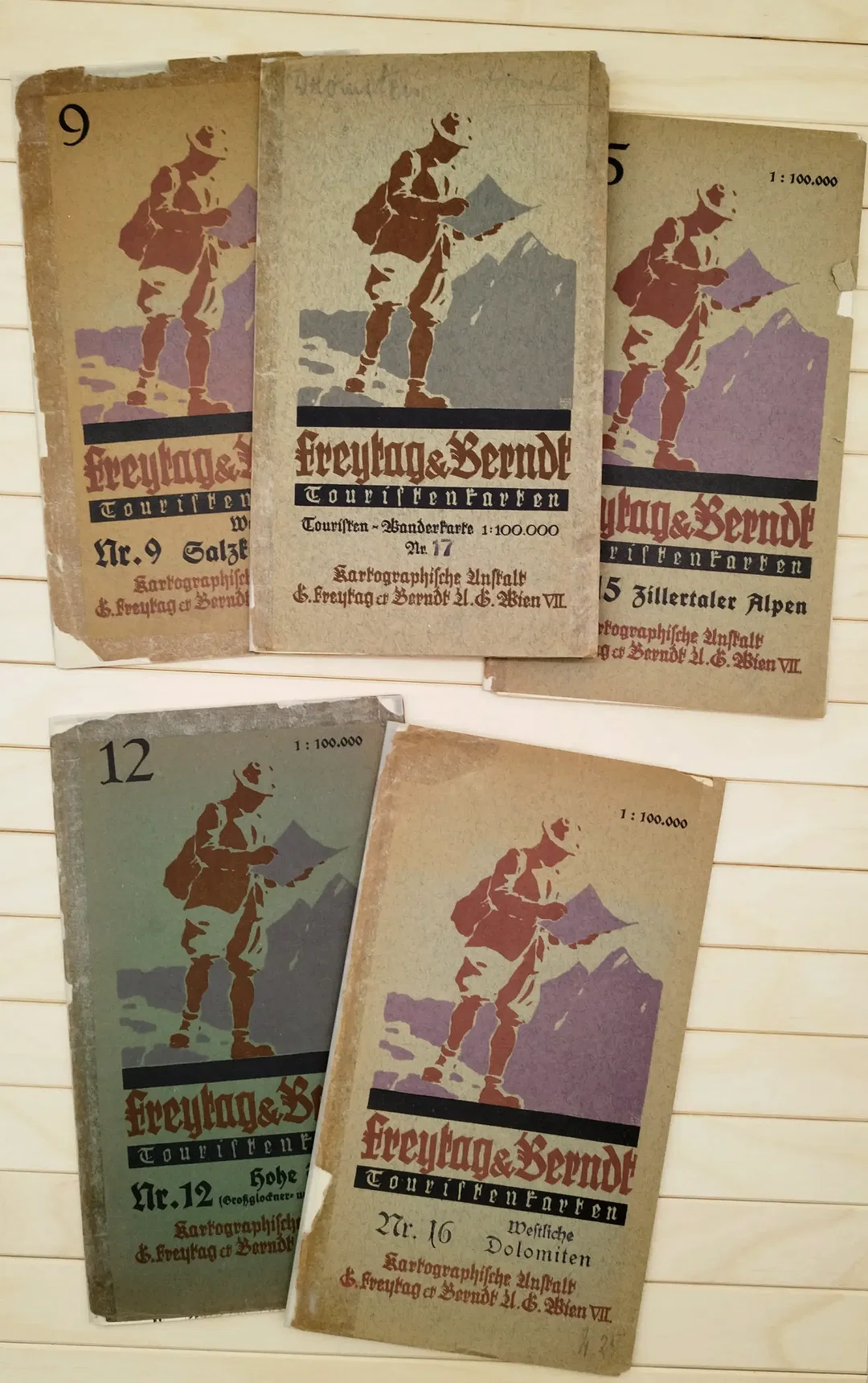 Antiquarische Touristenkarten Freytag & Berndt 5er Set | Sammlerstücke - Bild 1