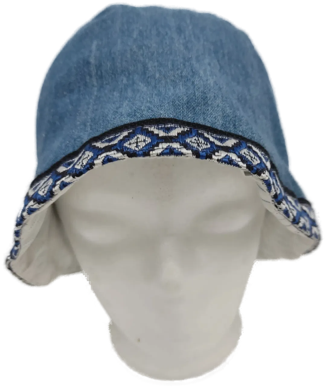 Damen Kappe Jeans mit Borte - Kopfumfang ca. 25cm - Bild 1