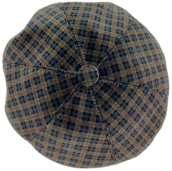 Baskenmütze braun/graublau kariert - Bild 3