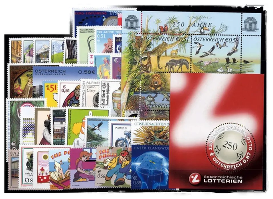 Österreich Jahrgang 2002 – komplette Briefmarkensammlung, postfrisch - Bild 1