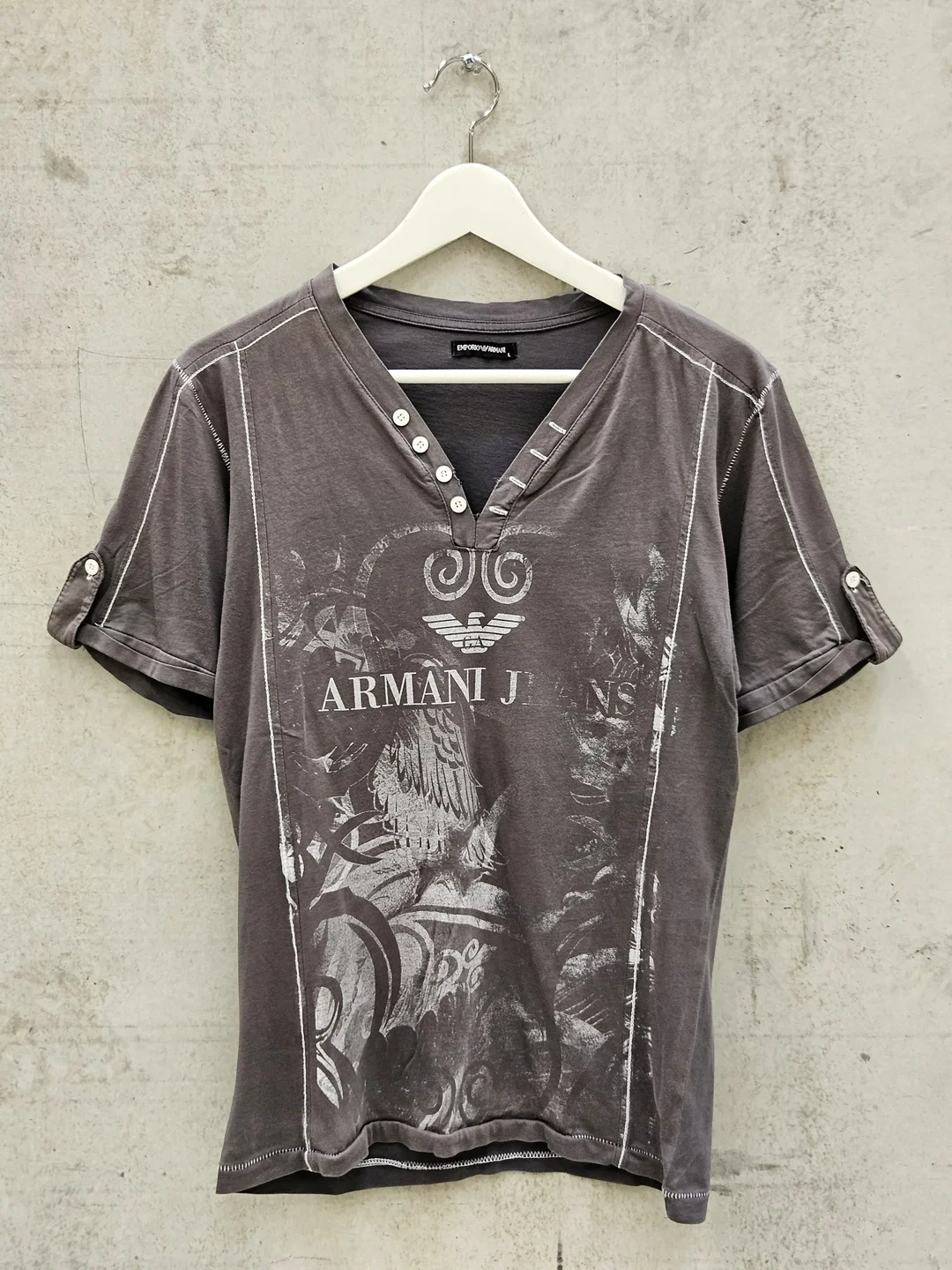  Emporio Armani Y2K Herren-Shirt, grau - gr. L  – Bild 1