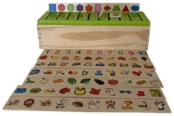 Montessori Knowledge Classification Box Kinder - Holzspielzeug Frühes Lernen Lernspielzeug  – Vorschau 1