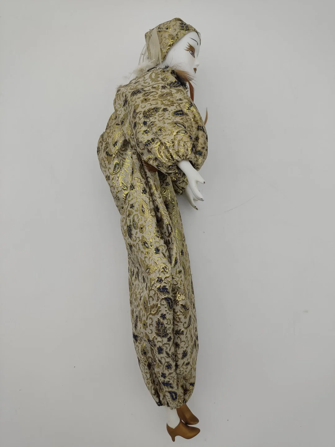 Harlekin Porzellanpuppe Gold 50 cm | Sammler-Unikat – Bild 8