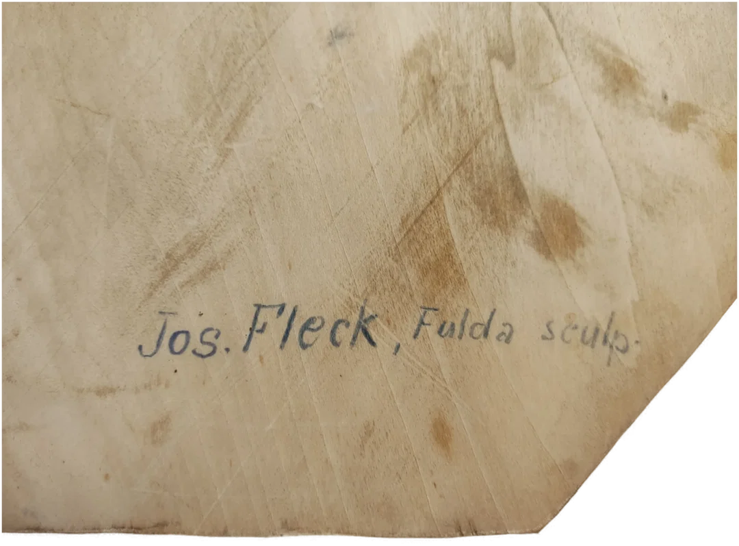 Handgeschnitzter Jesuskopf, achteckig, Wandaufhängung – Bild 2