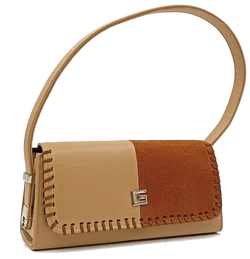 Vintage Schultertasche beige/braun – Vorschau 1