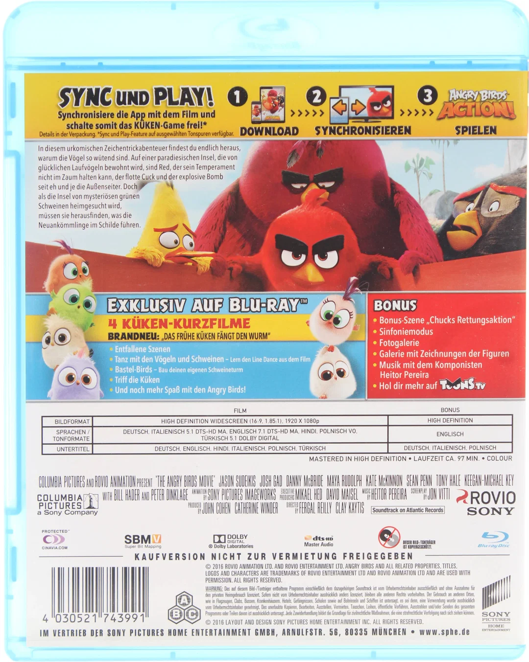 Blu Ray "Angry Birds" – Der Film | Animationsfilm | FSK 0 – Bild 3