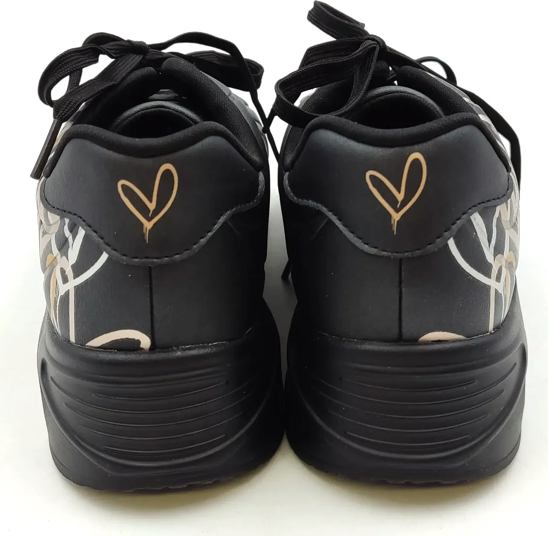 Skechers x JGoldcrown Damensneaker schwarz mit metalic Herzmuster Gr. 39 – Bild 3