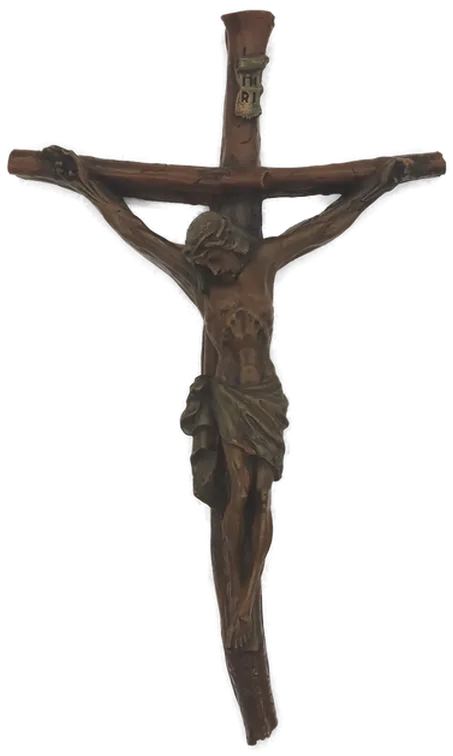 Jesus am Kreuz / Kruzifix aus Wachs, Höhe ca. 44cm - Bild 1
