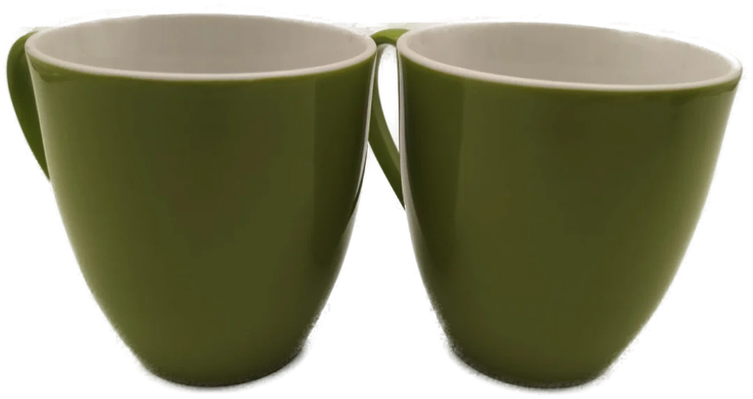 2 große Kaffeehäferl, grün, TCM - Bild 1