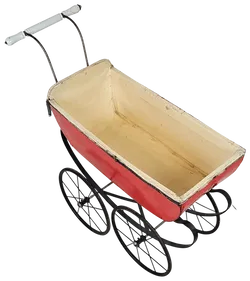 Vintage Puppenwagen aus Holz/Metall - Bild 4