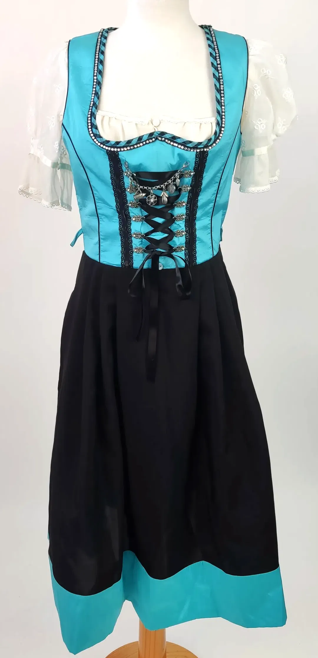 Country Line Damenkleid, türkis-schwarz - Gr. 36 - Bild 4