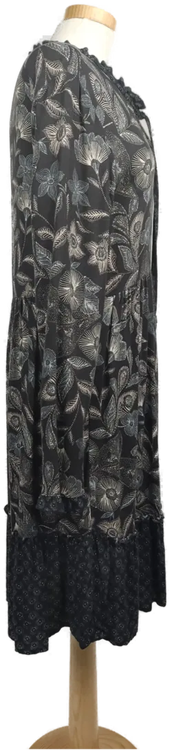 Damenkleid midi geblümt blau-grau - XL/42 - Bild 3