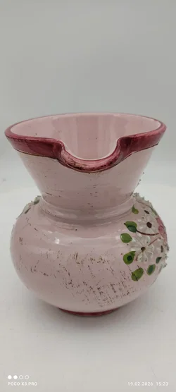 Keramik Vase/Krug mit Motiv Blumen - Bild 4